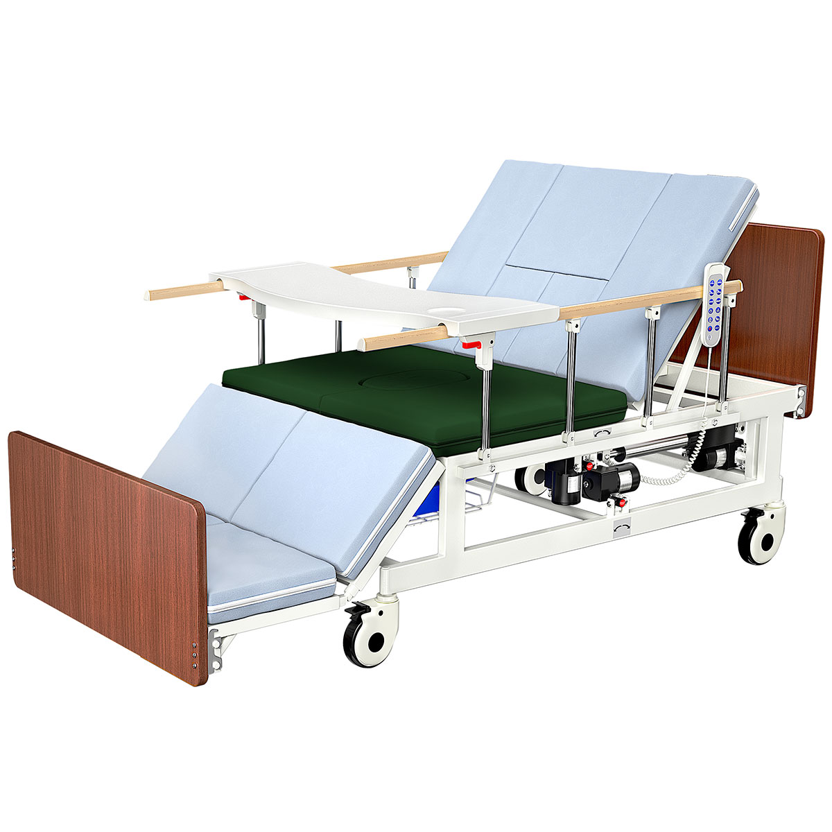 Full Electric Hospital Bed for Home Use with Premium Mattress and Rails | epachois.com